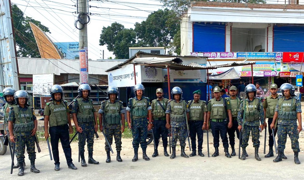 মেহেরপুর জেলার আইন-শৃঙ্খলা রক্ষায় মেহেরপুর জেলা আনসার ও ভিডিপির নিরাপত্তামূলক কার্যক্রম